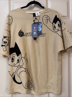 ROMWE Beige Graphic Astro Boy Short Sleeve Tee